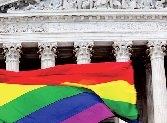 Rainbow Flag at the Supreme Court - July 26, 2015 - Photo by Judy G. Rolfe