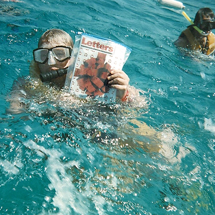 Philip Reich in the Underwater Museum, Cancun, Mexico.