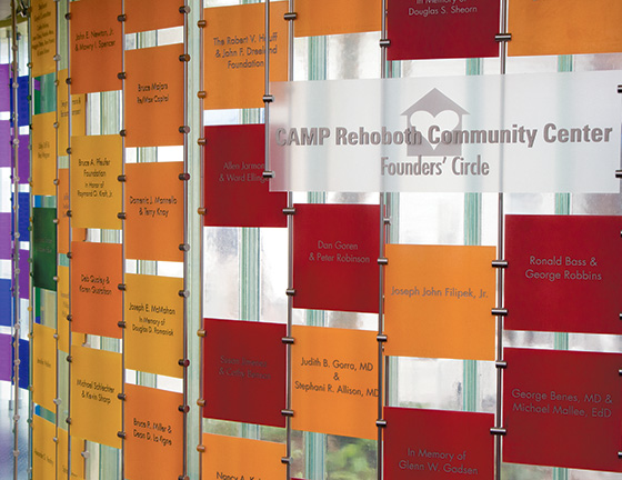 CAMP Rehoboth Community Center Founders&#039; Circle Wall