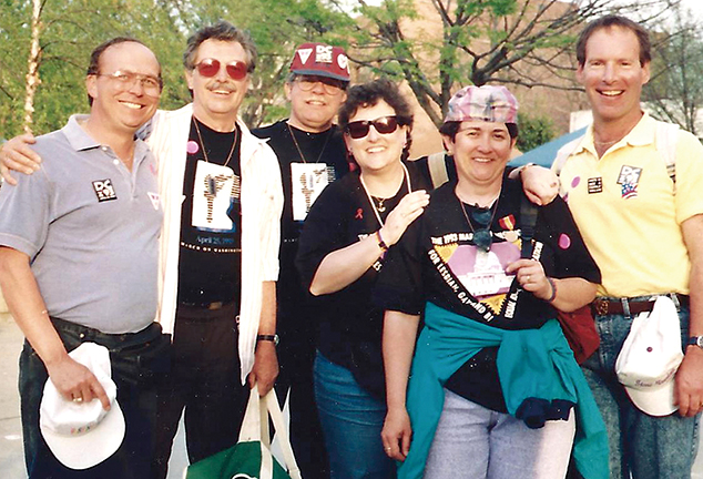 Larry Hooker, Don Gardiner, Lee Mills, Fay Jacobs, Bonnie Quesenberry, and Robert Gold at the 1993 March on Washington