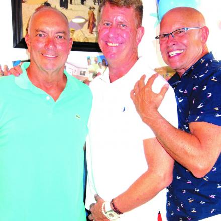 (left to right) Paul Henderson, Jim Burke, and Bruce Ruth at Goolee's 20th Anniversary Celebration