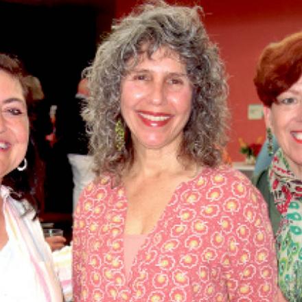 (left to right) Anita Broccolino, Sondra Arkin, and Mary Beth Ramsey at Murray Archibald's Mask Hysteria Art Reception at CAMP Rehoboth