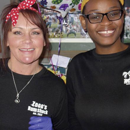 (left to right) Jennifer Peterson and Gail Wright at Zogg's for Polar Bear Plunge Restaurant Chili Contest