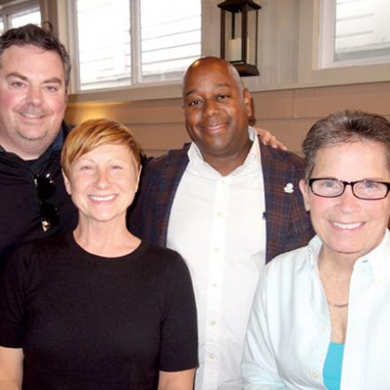 (left to right) Nate Gillespie, Lisa Oberdorf, Marcus Berl, and Tama Viola at Washington Blade Foundation's Summer Kickoff Party at Blue Moon
