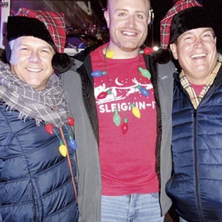 (left to right) Scott Silber, Paul Hughes, and Al Drulis at Rehoboth Beach Hometown Christmas Parade