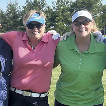 (left to right) Lisa Corrado, Deb Bievenour, Jodi Foster, and Helen Hildarbrand at CAMP Rehoboth Golf League Kickoff at American Classic