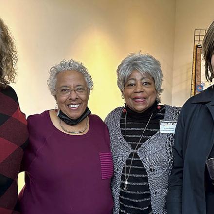 (left to right) Wanda Baskerville, Sharon Bembry, Lois Powell, and Alicia Jones at Ignite the Light Art Opening at CAMP Rehoboth