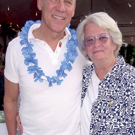 (left to right) Greg Albright and Lisa Evans at Summer Solstice Luau at Lodge at Truitt Homestead