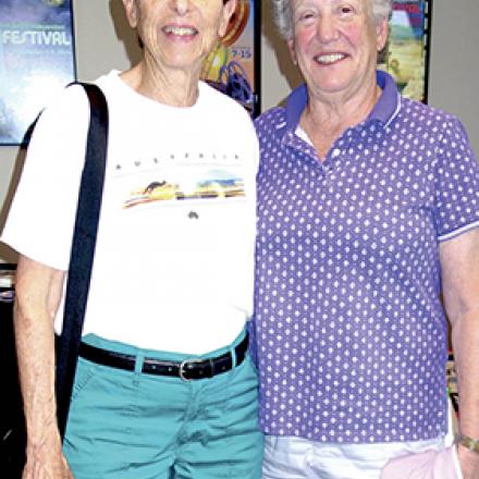 (left to right) Ellen Feinberg and Leslie Rogan at Pride Festival at Cinema Art Theater