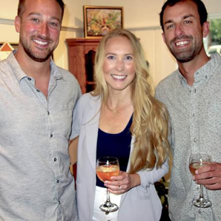 (left to right) Donny Hallowell, Debra Hallowell, and Bryan Mack at Oliver Whitby Opening Reception