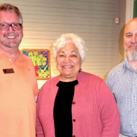 (left to right) Nick Serratore, Rose Murray, and Rick Holt at Rehoboth Art League
