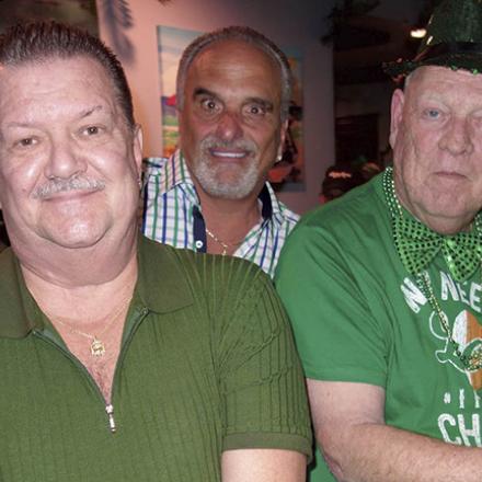 (left to right) Jim Scheiver, Anthony Sica, and Lou Bier at Rigby's for St. Patrick's Day Celebration